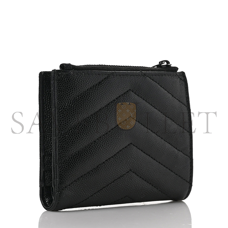 YSL CASSANDRE MATELASSÉ BI-FOLD WALLET IN GRAIN DE POUDRE LEATHER 575879 (10.5*8.5*2.5cm)